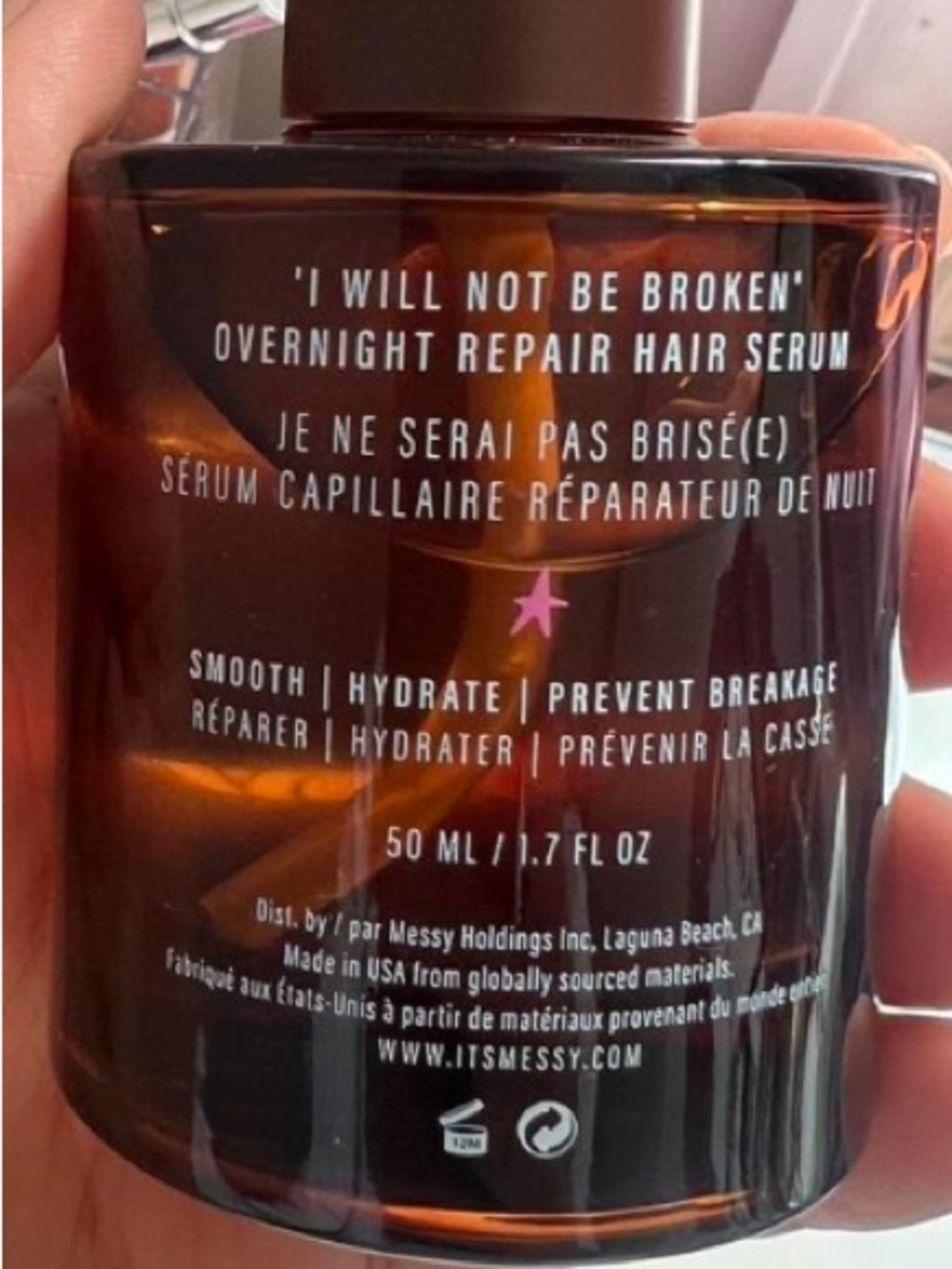 Messy by Allie Webbe Overnight Repair Hair Serum in Pump Bottle NEW! FULL SIZE! - Picture 2 of 3